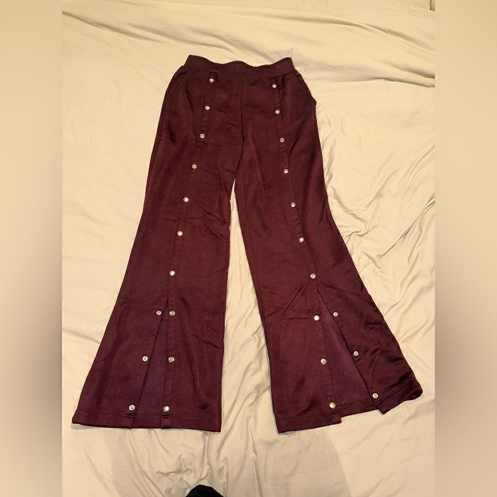 Alexander Wang burgundy sweats with buttoned size XS